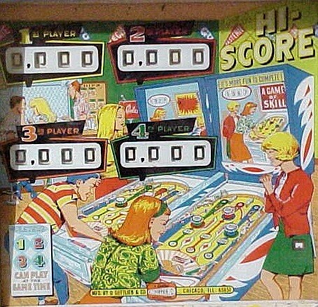 Hi-Score is a pinball machine manufactured by Gottlieb in 1967. It features classic electro-mechanical gameplay representative of the era.