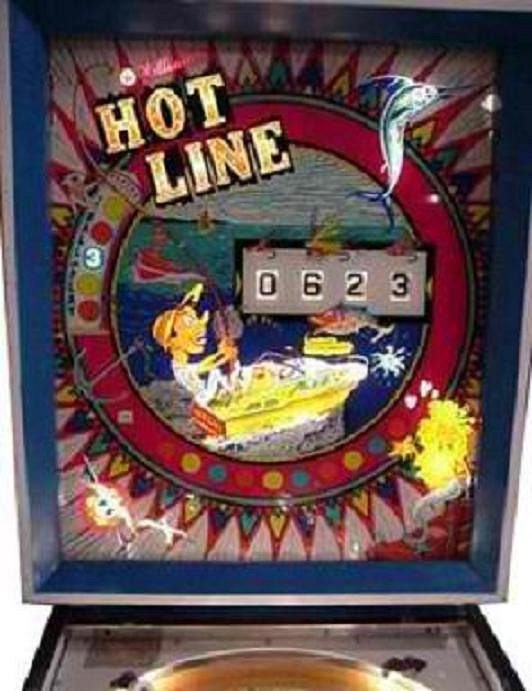 Hot Line is a pinball machine designed and manufactured by Williams in 1966, known for its unique playfield layout and classic retro theme. It features an array of bumpers, flippers, and targets designed to challenge players.