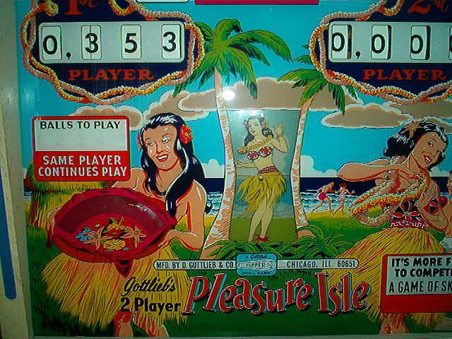 Pleasure Isle is an electro-mechanical pinball machine produced by Gottlieb in 1965.
