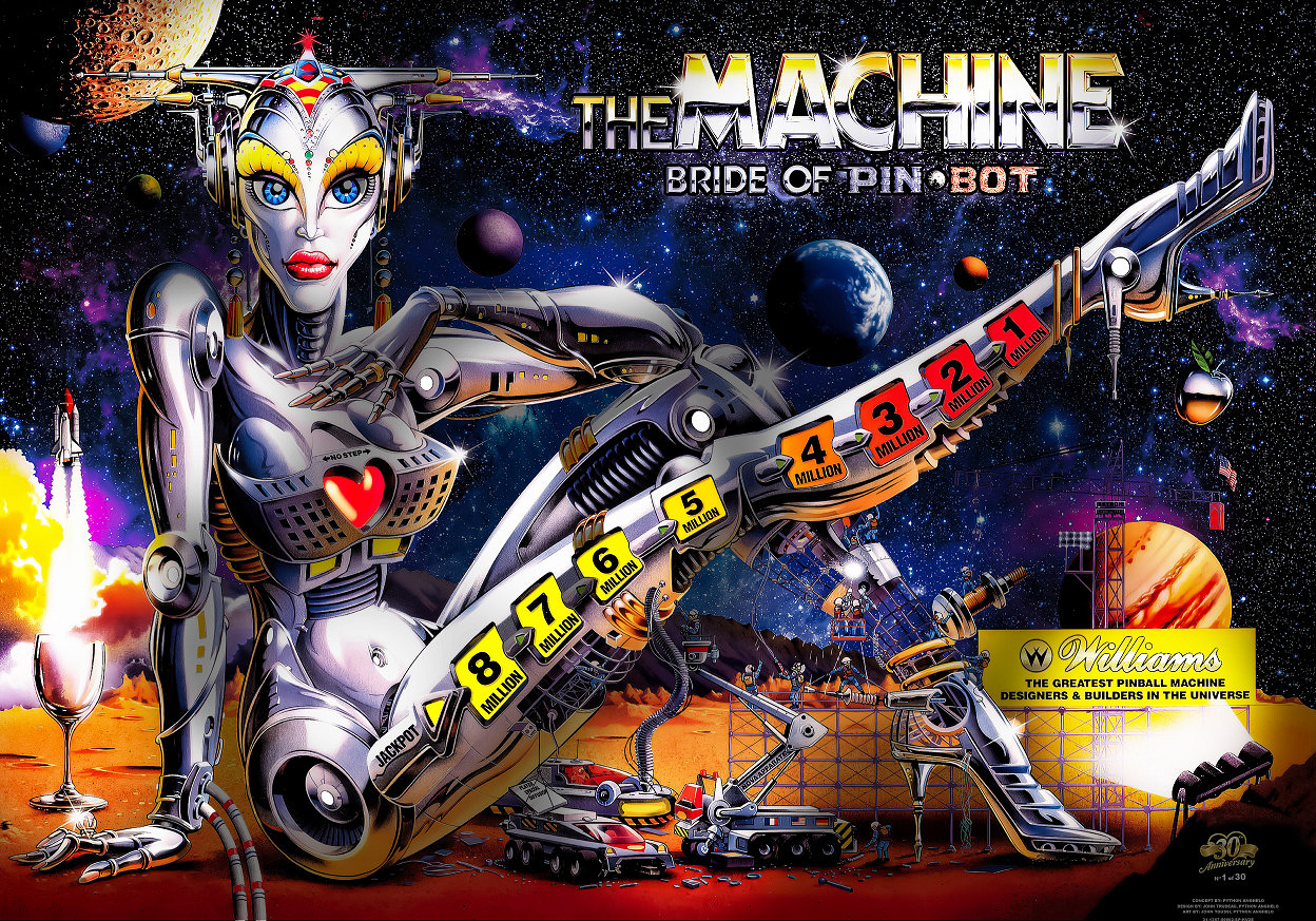 Bride of Pinbot 2.0 is an updated version of the classic pinball machine Bride of Pinbot. It features enhanced rules, an improved display system, and updated software for a modernized gameplay experience.