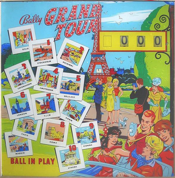 Grand Tour is a classic electromechanical pinball machine released by Bally in 1964.
