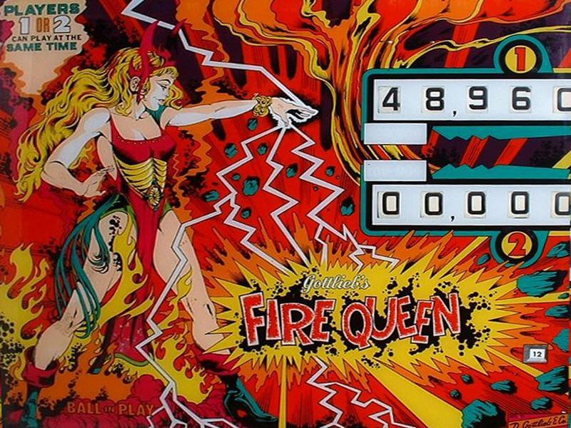 Fire Queen is an electromechanical pinball machine by Gottlieb released in 1977. Known for its engaging gameplay and vibrant art design, Fire Queen transports players into a fantasy-themed experience.