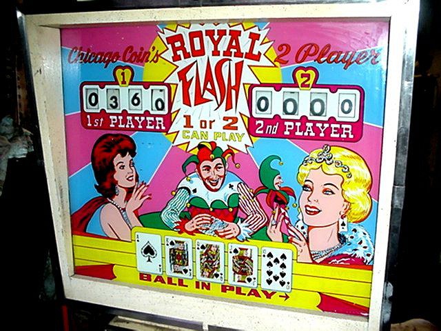 Royal Flash is a pinball machine produced by Chicago Coin, released in 1963. It is a classic electromechanical game known for its card game theme centered around poker.