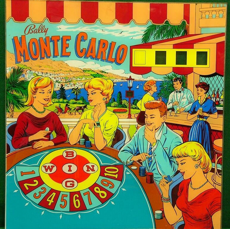 Monte Carlo is a pinball machine produced by Bally in 1964, featuring a gambling-inspired theme.