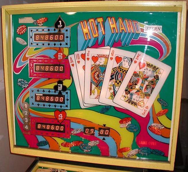 Hot Hand is a classic pinball machine released by Stern Electronics in 1979. It features a card game theme and is known for its large rotating flipper on the playfield.