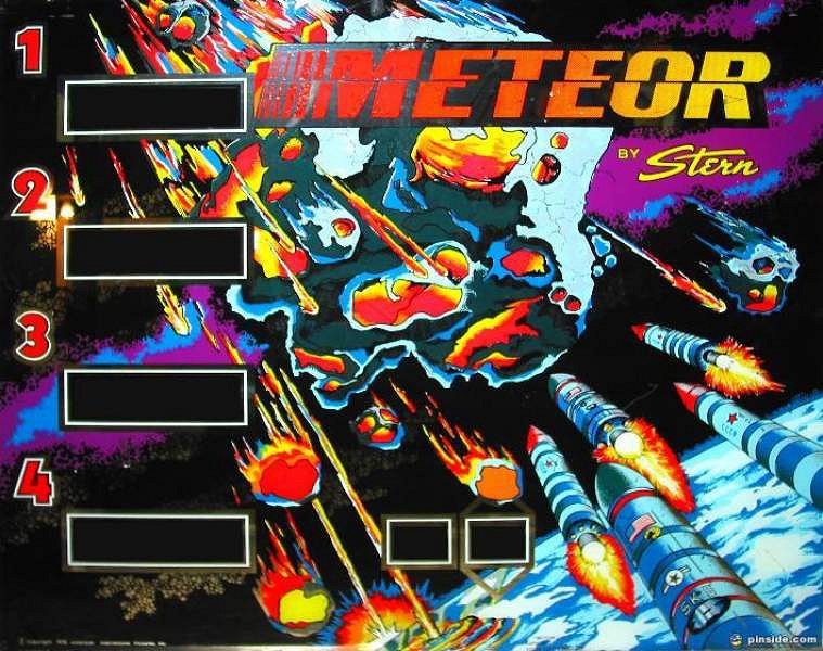 Meteor is a popular pinball machine released by Stern Electronics in 1979. The game features a space theme inspired by the movie 'Meteor'. It is known for its engaging gameplay and challenging targets.