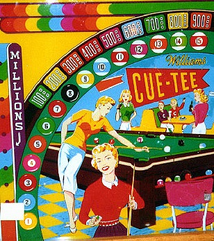Cue-Tee is a pinball machine released in 1954 by Williams, featuring cue sport-themed gameplay elements.