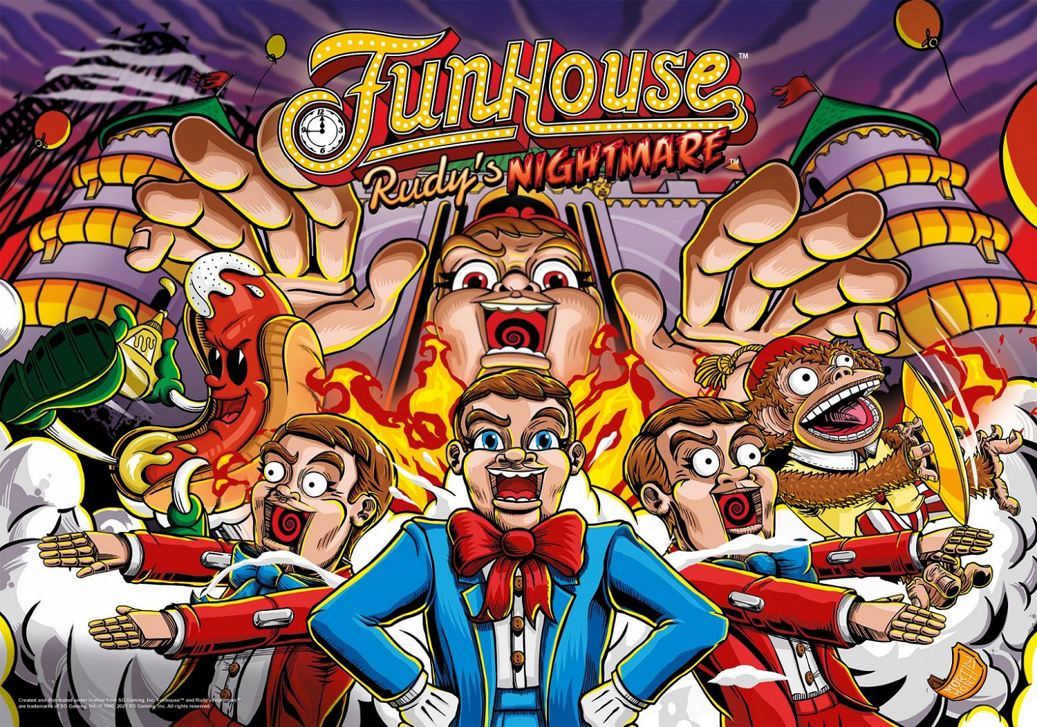 Funhouse 2.0, also known as Rudy's Nightmare, is a modern reimagining of the classic Funhouse pinball machine with updated rules, new soundtracks, and enhanced features.