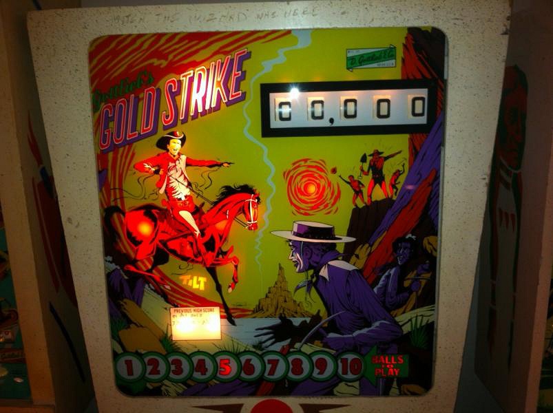 Gold Strike is an electro-mechanical pinball machine designed by Gottlieb, released in November 1974. It features an old-fashioned Western theme.