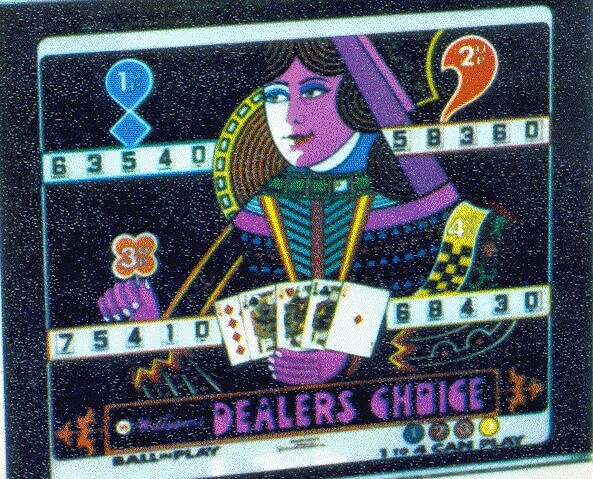 Dealer's Choice is a classic electromechanical pinball machine released by Segasa in 1973. It features a casino theme with card and gambling motifs.