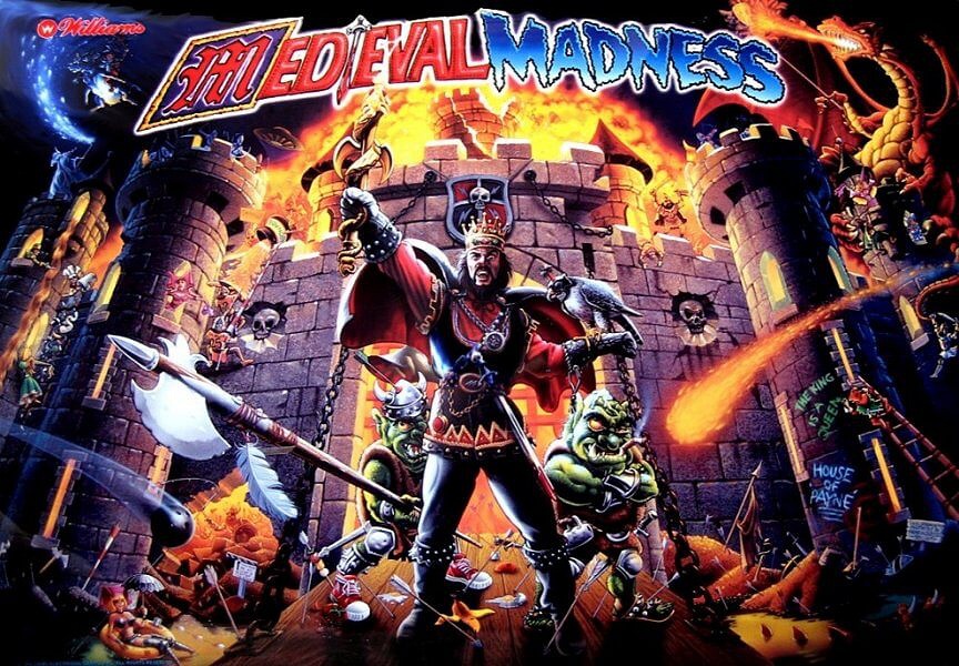 Medieval Madness is a pinball machine released by Williams Electronics in 1997. It is acclaimed for its engaging medieval theme and dynamic gameplay.