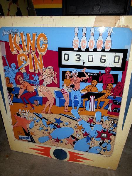 King Pin is a classic pinball machine released by Gottlieb in 1973. It features a bowling theme with vibrant artwork and gameplay centered around hitting targets and achieving strikes.