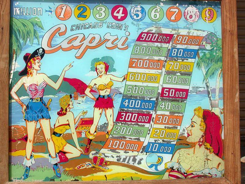 Capri is a classic pinball machine released by Chicago Coin in 1956. It features a traditional layout with vintage mechanical elements that were popular in the mid-20th century.