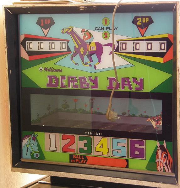 Derby Day is a classic electro-mechanical pinball game released by Williams in 1967, themed around horse racing.