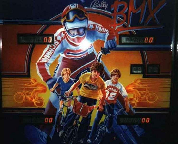 BMX is a pinball machine designed by Jim Patla and released by Bally in 1981. It features a motocross bike theme with various ramps and targets showcasing stunts and races.