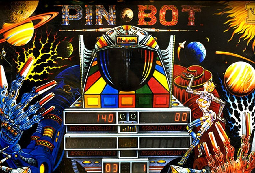 Pinbot is a classic pinball machine designed by Python Anghelo and Barry Oursler, released by Williams in 1986. It gained a strong following due to its innovative features and engaging gameplay. The theme revolves around space exploration with a futuristic robot.