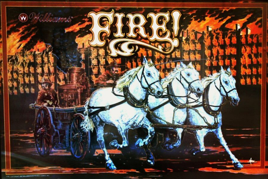 Fire! is a pinball machine manufactured by Williams in 1987. It captures the theme of 19th-century firefighting in a city environment with unique features and art.