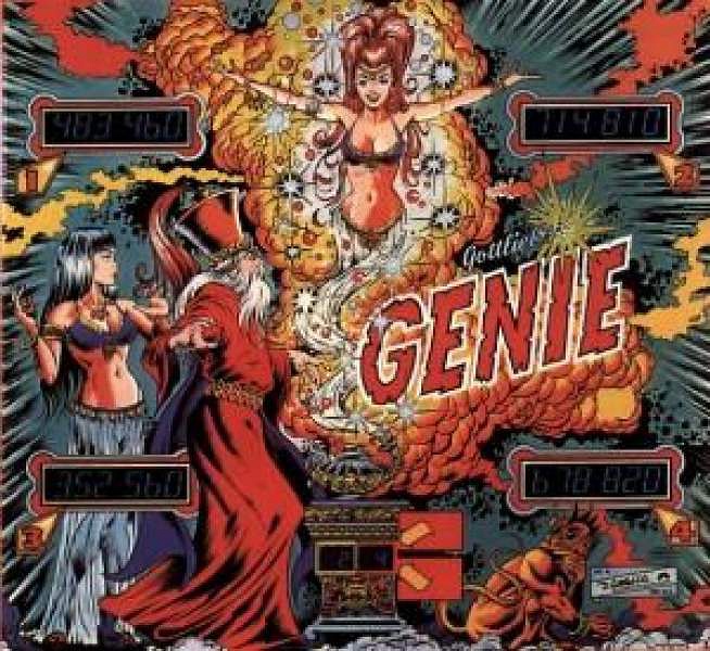 Genie is a widebody pinball machine produced by Gottlieb in 1978, known for its challenging playfield and complex design.