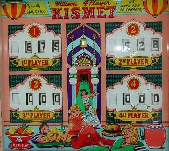 Kismet is a pinball machine produced by Williams, released in 1961.