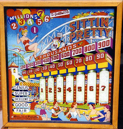 A classic pinball machine released by Gottlieb in 1958, known for its vintage aesthetics and mechanical features.