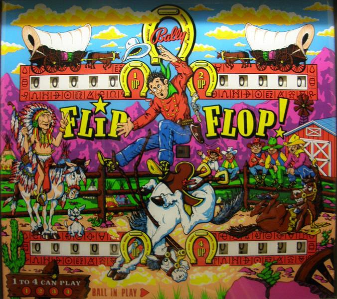 Flip Flop is a classic pinball machine released by Bally in 1975. It features a distinctive spinning disc that changes the ball’s direction randomly, adding an element of unpredictability to the gameplay.