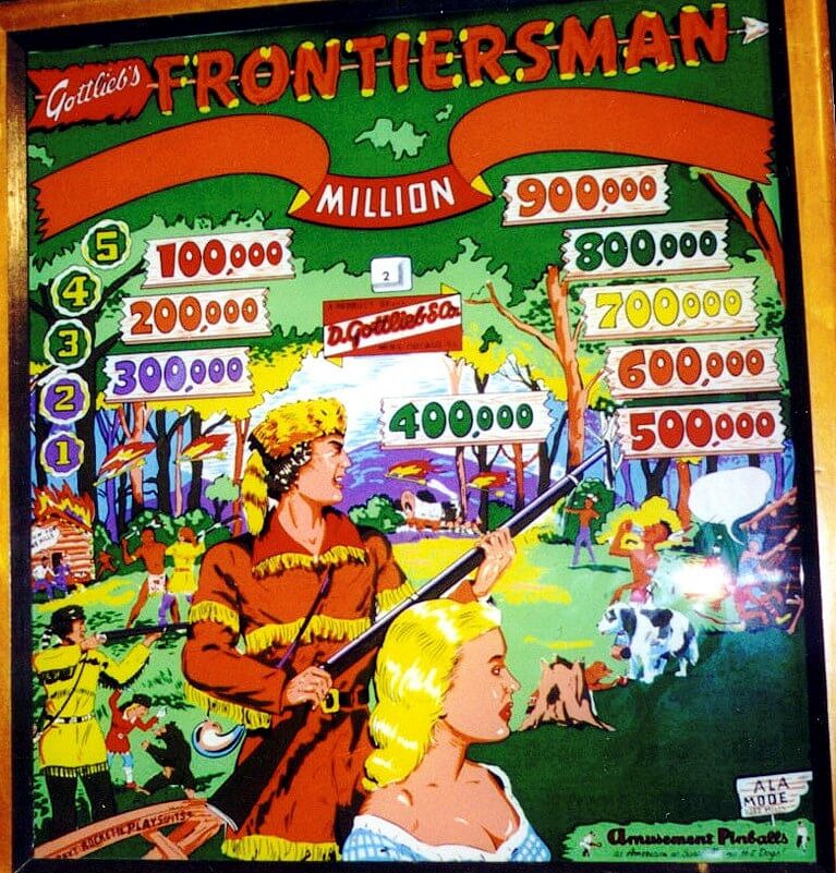 Frontiersman is a classic electro-mechanical pinball machine released by Gottlieb in 1955. It features a Western frontier theme and is known for its iconic artwork and gameplay characteristic of the era.