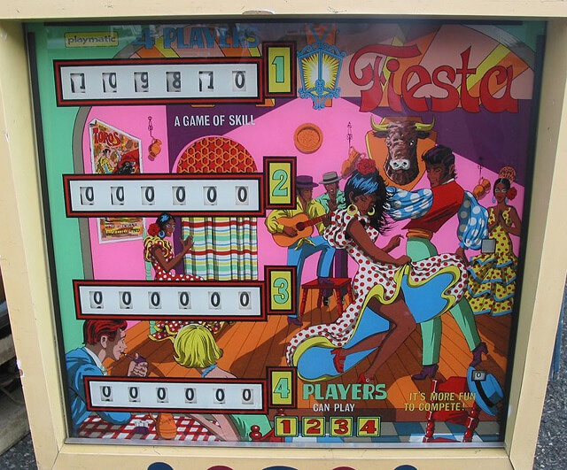 Fiesta is a pinball machine released by Playmatic in 1976. Known for its vibrant and cheerful design, Fiesta captures the festive spirit with its colorful playfield and captivating mechanics.