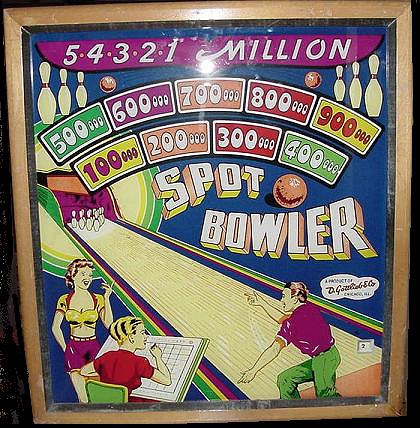 Spot Bowler is a classic pinball machine produced by Gottlieb in the year 1950. It is a vintage electro-mechanical pinball machine with a bowling theme.
