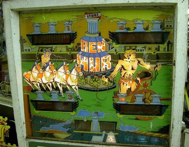Ben-Hur is a rare electro-mechanical pinball machine produced by the Dutch company Staal in 1976, inspired by the historical epic film of the same name.
