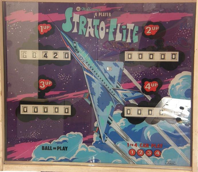 Strato-Flite is a space-themed electromechanical pinball machine released by Williams in 1974. It features vibrant artwork and engaging gameplay typical of the era.
