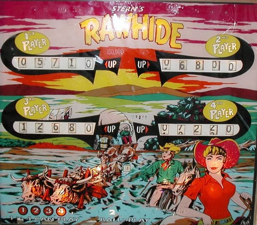Rawhide is an electro-mechanical pinball machine released by Stern Electronics in 1977, featuring a Western-themed gameplay experience.