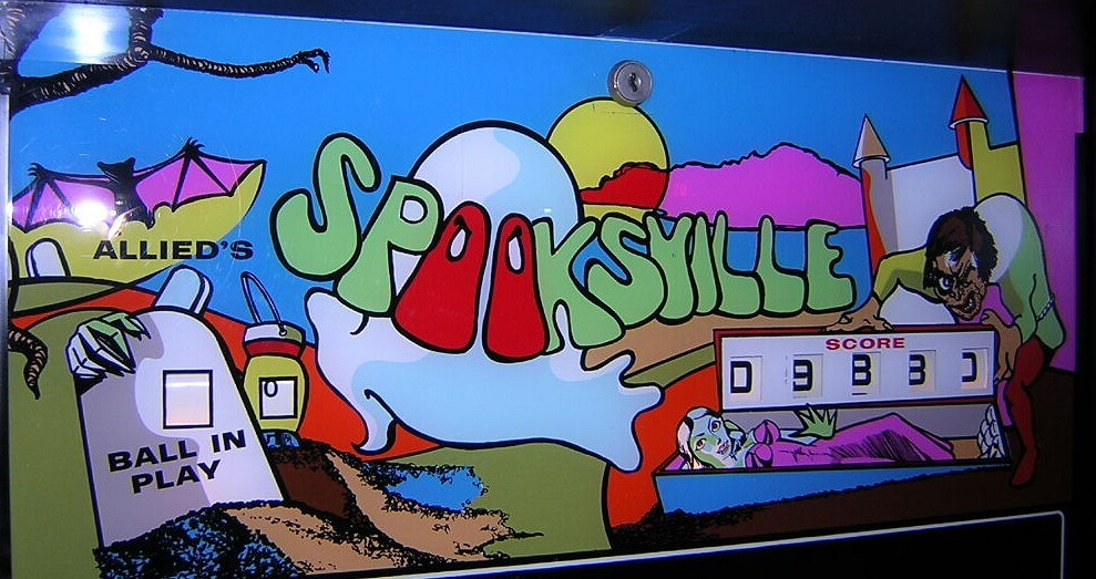Spooksville is a pinball machine released by Allied Leisure in 1972. It is known for its spooky theme and vintage gameplay.