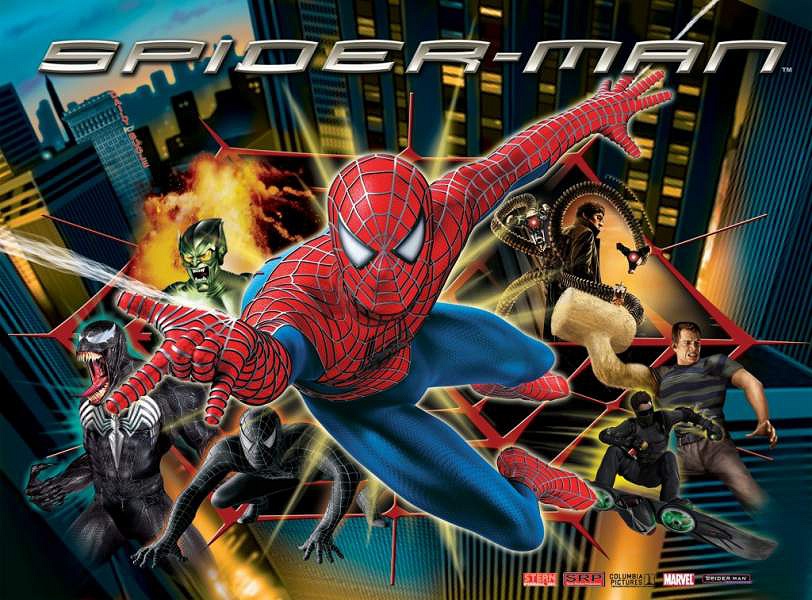 Spider-Man is a pinball machine designed by Steve Ritchie and released by Stern Pinball in 2007. It is based on the Spider-Man film trilogy directed by Sam Raimi.