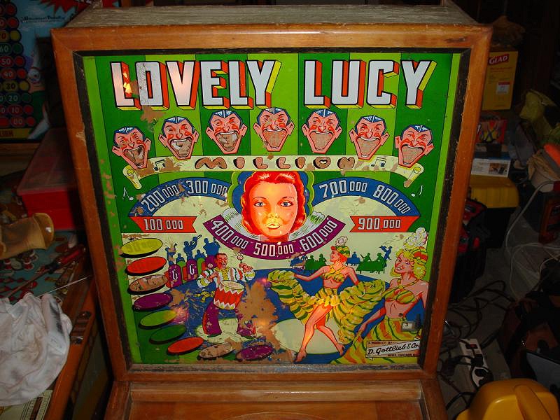 Lovely Lucy is a classic electro-mechanical pinball machine released by Gottlieb in 1954. It features artwork typical of the era, with a playful and family-friendly theme.