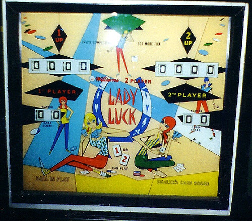 Lady Luck is a vintage pinball machine released by Williams in 1968. It features a traditional pinball layout with electromechanical components.