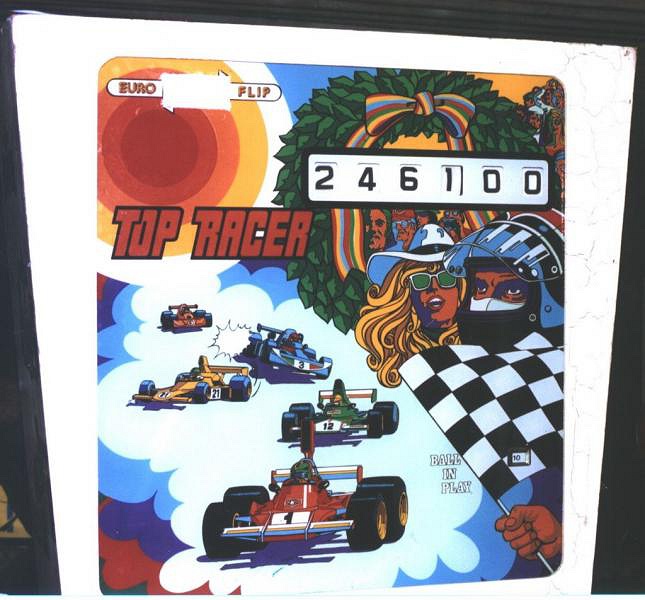 Top Racer is a pinball machine released by Recel in 1975, featuring a racing theme with vibrant artwork and engaging gameplay.