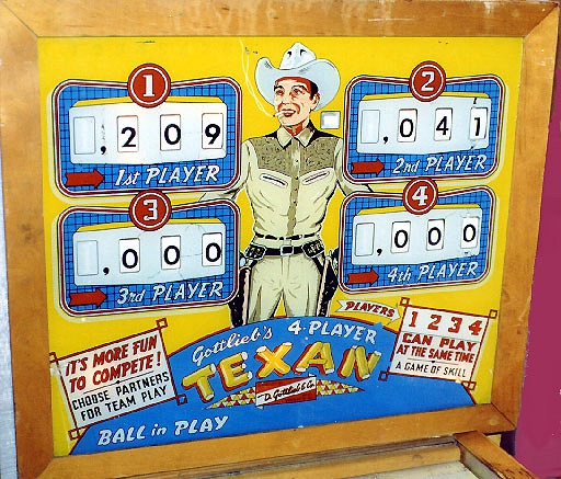 Texan is an electro-mechanical pinball machine produced by Gottlieb, released in 1960. It was known for its Wild West theme and engaging gameplay.