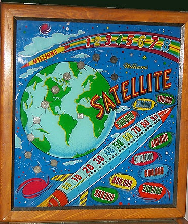 Satellite is a pinball game manufactured by Williams in 1958, featuring a space exploration theme typical of that era.