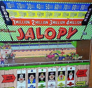 Jalopy is a classic pinball machine released by Williams in 1951. It is themed around vintage cars and features artwork and gameplay centered on the automotive culture of the time.