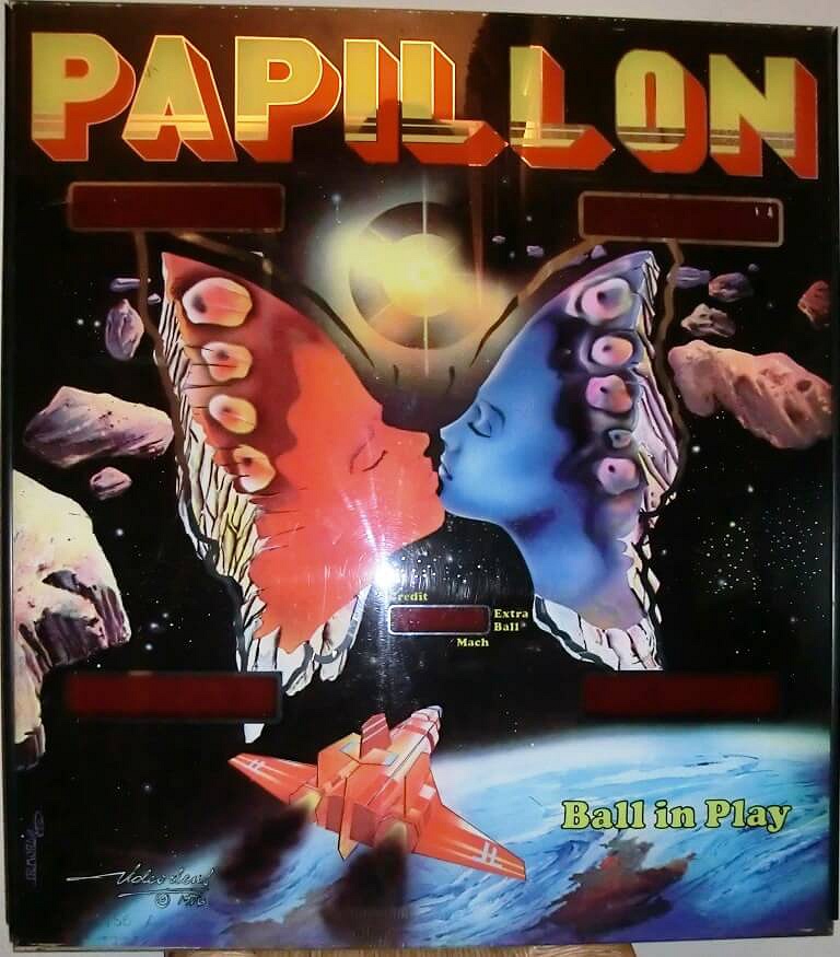 Papillon is an arcade machine released by Videodens in 1985. It is known for its engaging gameplay and unique artistic themes.