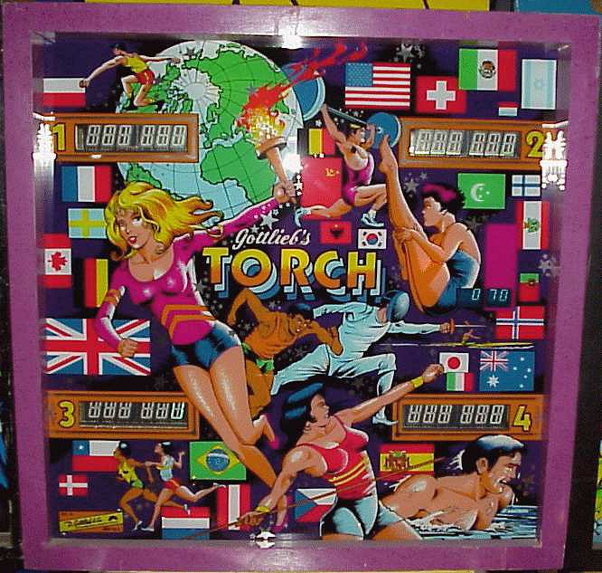Torch is a pinball machine released by Gottlieb in 1980. It features a sports-themed gameplay, specifically related to the Olympics.