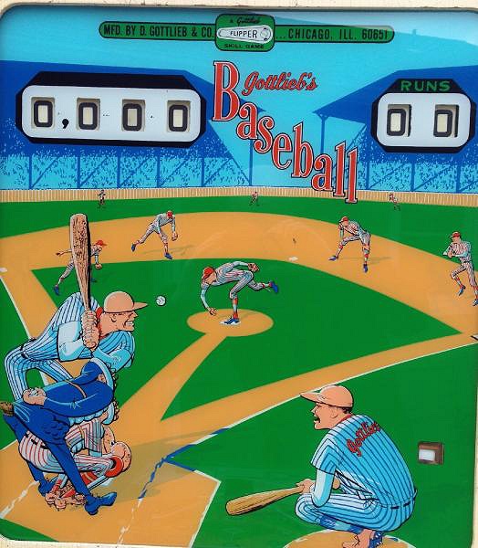 Baseball is a pitch-and-bat pinball machine manufactured by Gottlieb in 1970. It simulates the game of baseball with features like running bases and scoring runs.