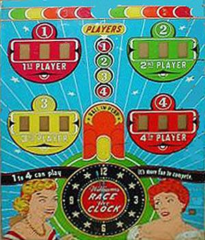 Race the Clock is a baseball-themed pinball machine released by Williams in 1955. It features traditional pinball gameplay centered around a baseball game simulation.