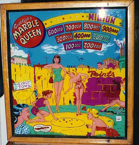 Marble Queen is a classic pinball machine produced by Gottlieb in 1953. It was known for its engaging gameplay and vibrant artwork, characteristic of the post-war era.
