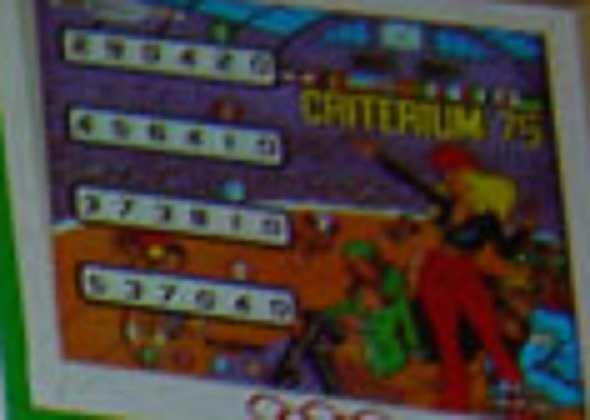 Criterium 75 is a pinball machine produced by Recel, released in 1975. It is known for its cycling theme and distinctive artwork.
