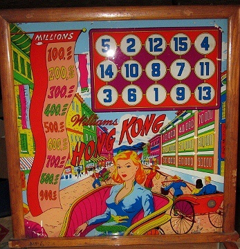 Hong Kong is a vintage pinball machine released by Williams in 1952, known for its classic electro-mechanical design and art.