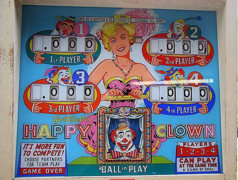 Happy Clown is a classic electro-mechanical arcade pinball machine released by Gottlieb in 1964. It features a circus theme and vibrant artwork, popular with both collectors and enthusiasts.