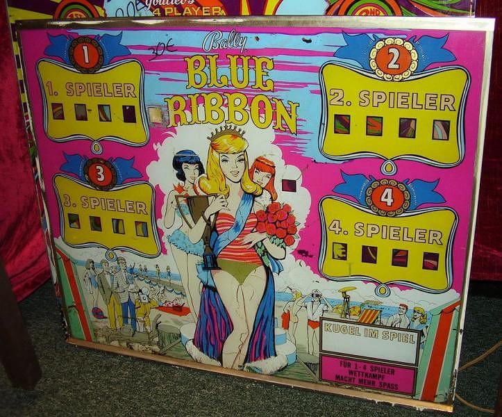 Blue Ribbon is a classic electro-mechanical pinball machine produced by Bally in 1965. It features a horse racing theme, where players aim to achieve high scores by hitting various targets that simulate a horse racing track.