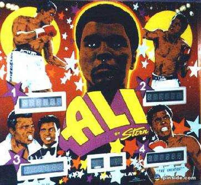 Ali is a pinball machine released in 1980 by Stern Electronics, featuring a boxing theme inspired by the famous boxer Muhammad Ali.