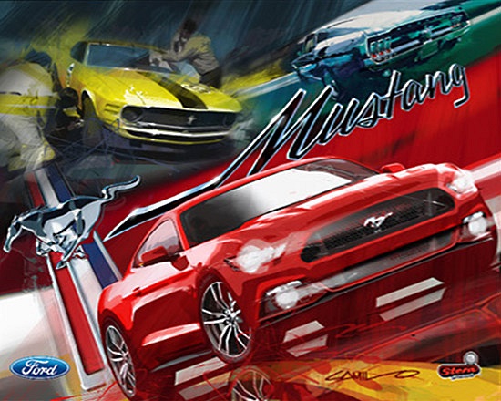 The Mustang (Pro) is a pinball machine produced by Stern, themed around the iconic Ford Mustang cars with thrilling racing elements.